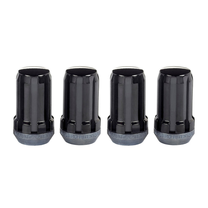 4-pack Tuner Style Cone Seat Lug Nuts <br> M14 x 1.5 Thread, 22mm or 1.00in Hex x 1.648in L