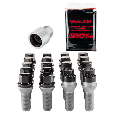Wheel Installation Kit 5 Lug w/ Locks Radius Seat <br> M14 x 1.5, 17mm Hex, 30.5mm Shank Length