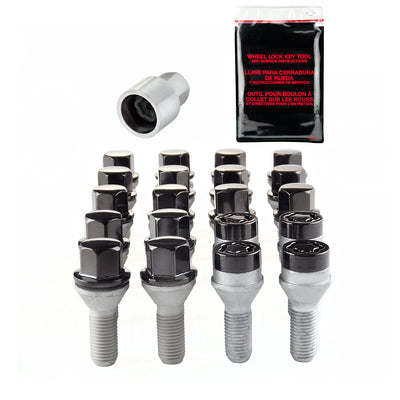 Wheel Installation Kit 5 Lug w/ Locks Radius Seat <br> M12 x 1.25, 17mm Hex, 25.6mm Shank Length