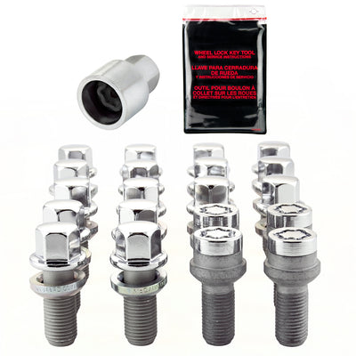 Wheel Installation Kit 5 Lug w/ Locks Radius Seat <br> M14 x 1.5, 17mm Hex, 26.3mm Shank Length