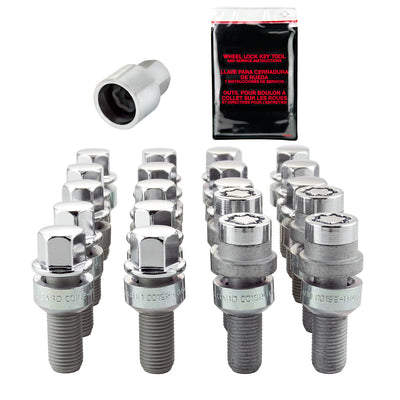 Wheel Installation Kit 5 Lug w/ Locks Radius Seat <br> M14 x 1.5, 17mm Hex, 28.1mm Shank Length