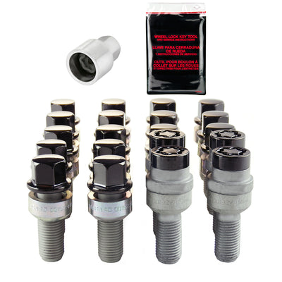 Wheel Installation Kit 5 Lug w/ Locks Radius Seat <br> M14 x 1.5, 17mm Hex, 28.1mm Shank Length