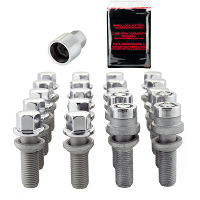 Wheel Installation Kit 5 Lug w/ Locks Radius Seat <br> M14 x 1.5, 17mm Hex, 35.4mm Shank Length
