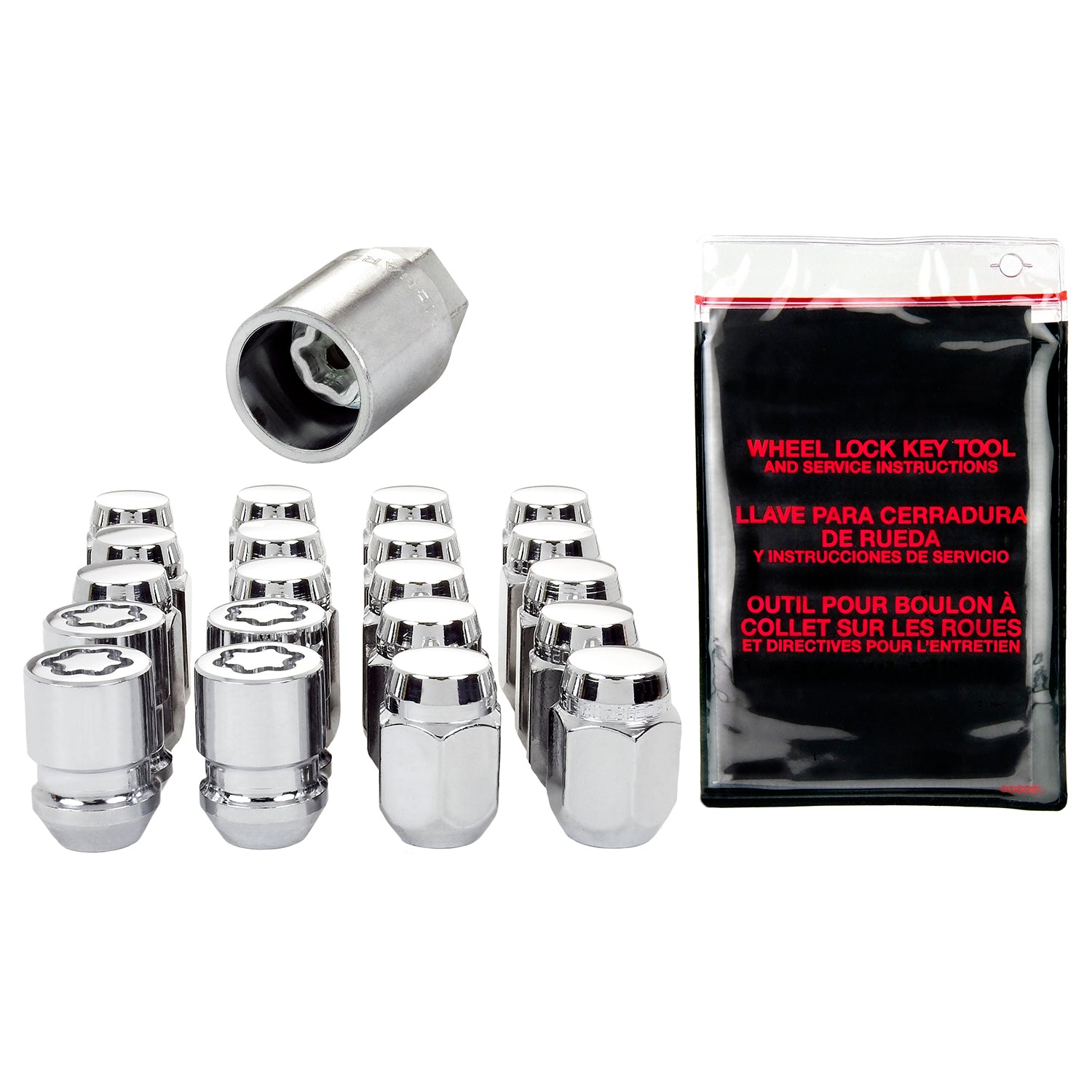 Cone Seat Exposed Style Wheel Installation Kit <br> M12 x 1.25 Thread, 13/16in Hex x 1.28in L