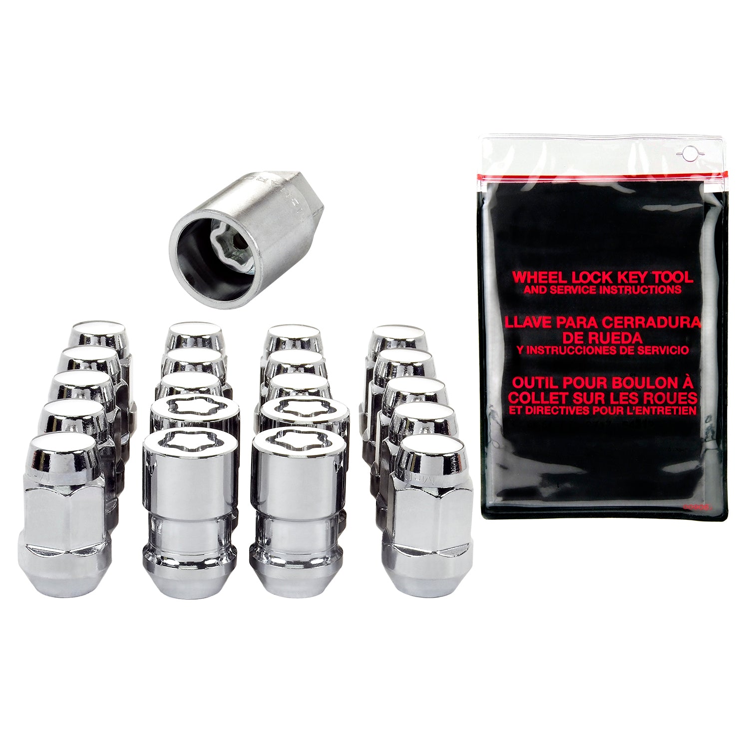Cone Seat Exposed Style Wheel Installation Kit <br> M12 x 1.5 Thread, 3/4in Hex x 1.45in L