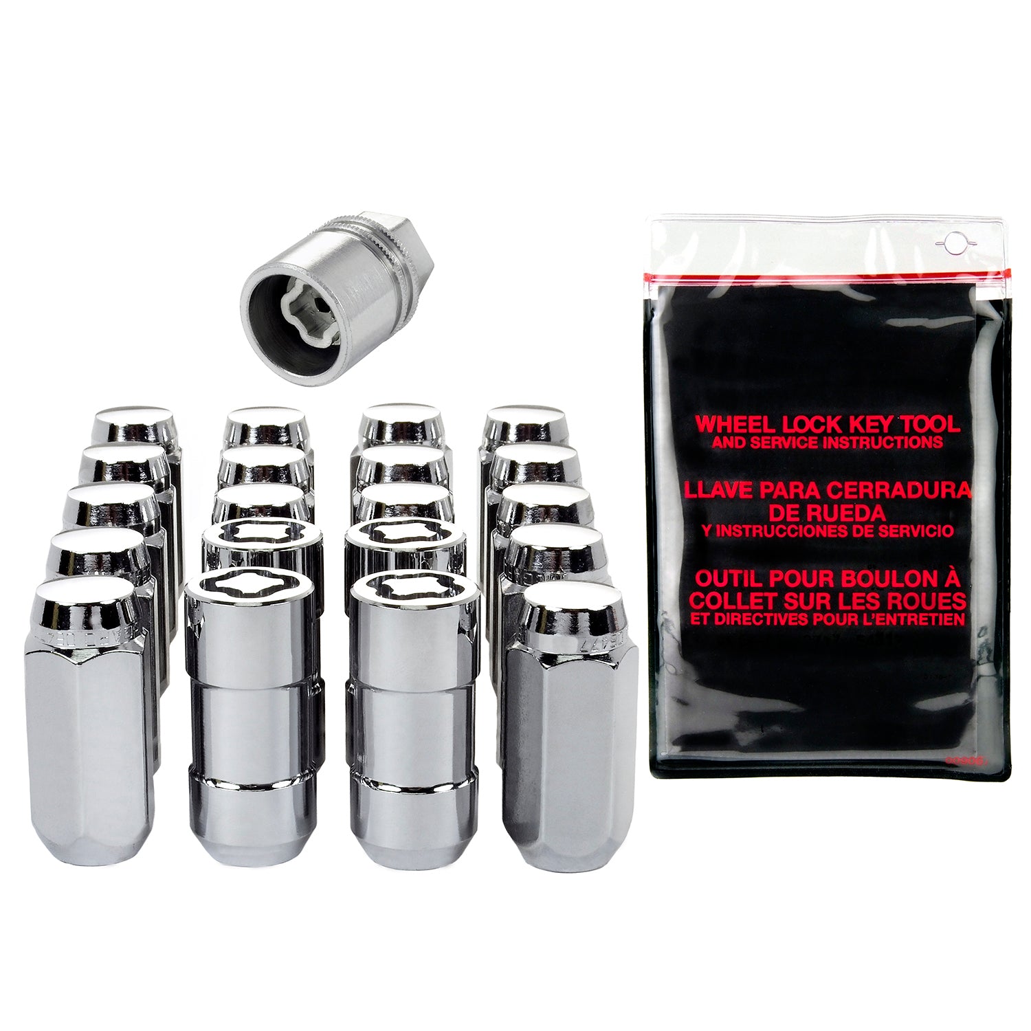 Cone Seat Exposed Style Wheel Installation Kit <br> M12 x 1.75 Thread, 13/16in Hex x 1.815in L