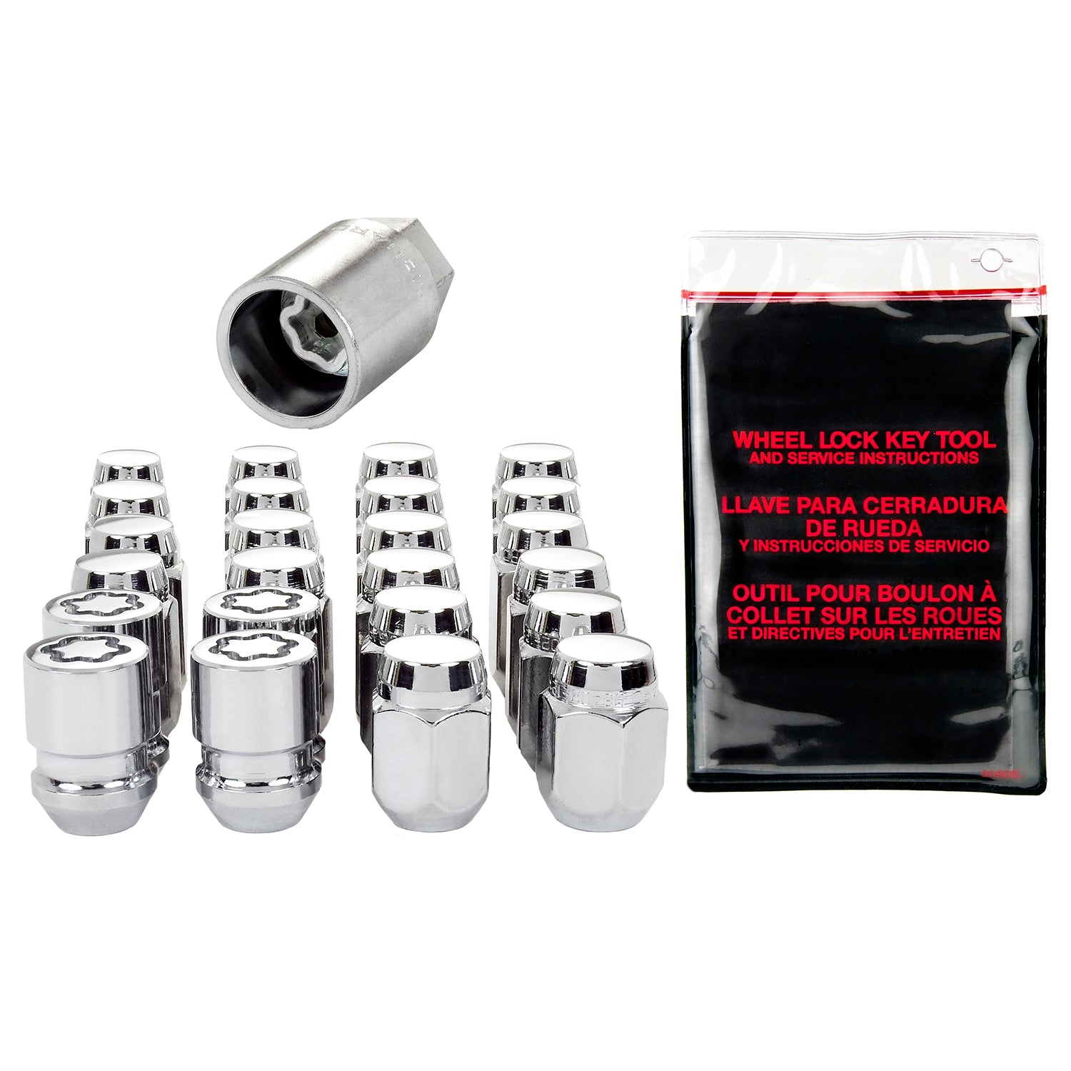 Cone Seat Exposed Style Wheel Installation Kit <br> M12 x 1.25 Thread, 13/16in Hex x 1.28in L