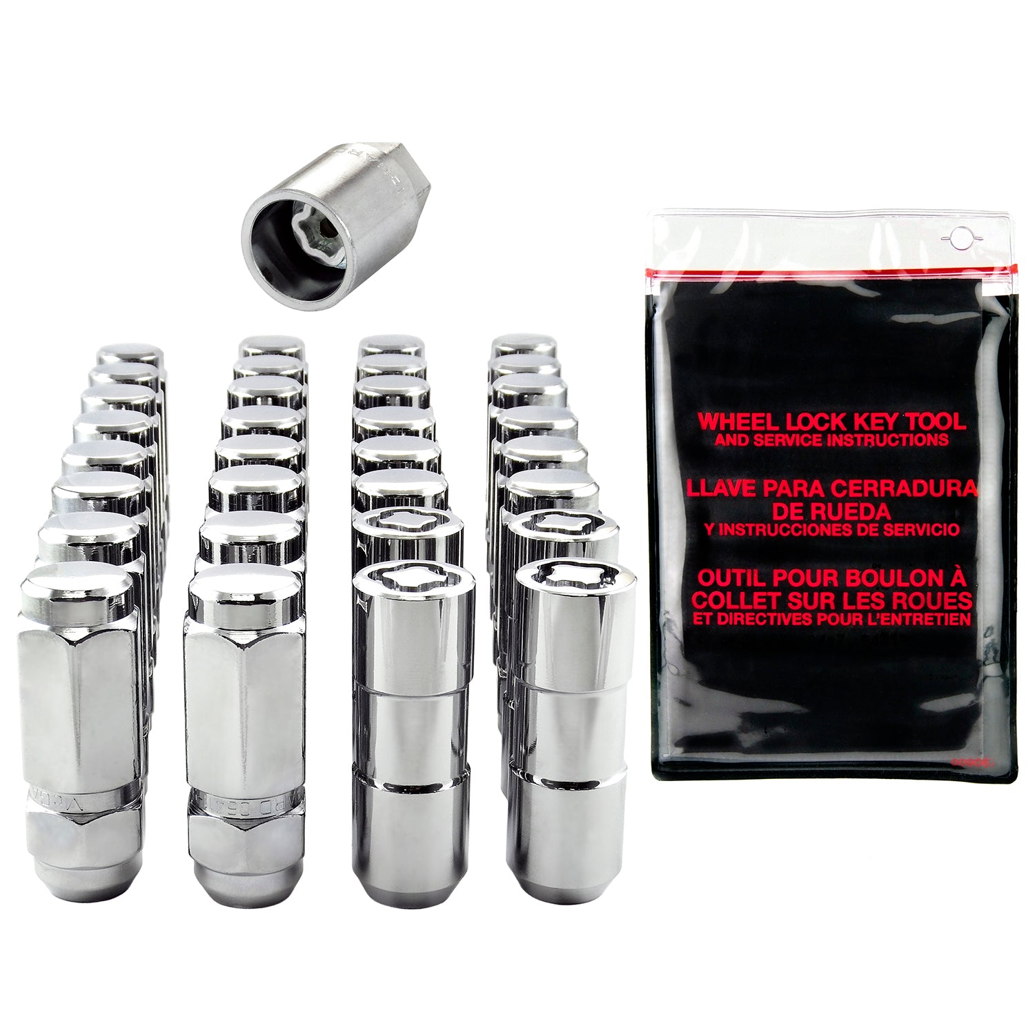 Cone Seat Exposed Style Wheel Installation Kit <br> 9/16-18 Thread, 7/8in Hex x 2.50in L