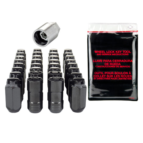 Wheel Installation Kit 8 Lug Hex w/Locks Cone Seat <br> M14 x 1.5 Thread, 22mm Hex x 1.945in L