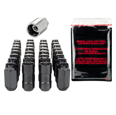 Wheel Installation Kit 8 Lug Hex w/Locks Cone Seat <br> M14 x 1.5 Thread, 22mm Hex x 1.945in L