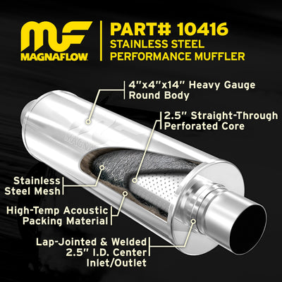 4 in. Round Straight-Through Performance Exhaust Muffler