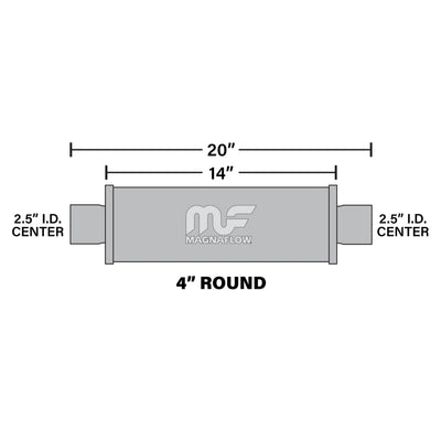 4 in. Round Straight-Through Performance Exhaust Muffler