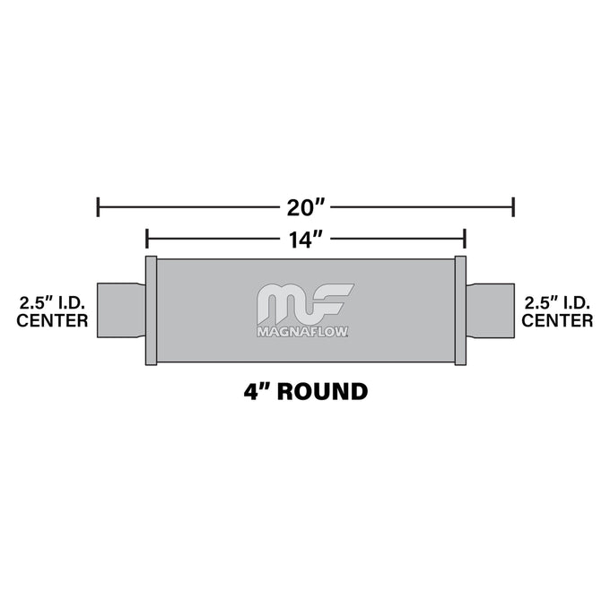 4 in. Round Straight-Through Performance Exhaust Muffler