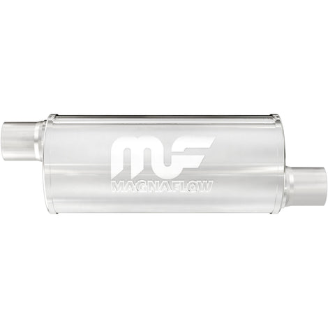 6 in. Round Straight-Through Performance Exhaust Muffler <br>2018 Jeep Wrangler JK, 07-17 Wrangler 3.6L, 3.8L