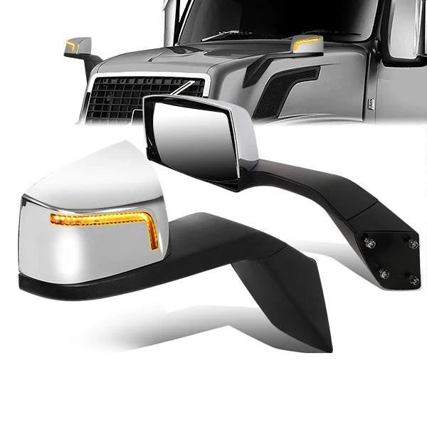 Performance Series Side Hood Mirrors (Chrome) <br>04-18 Volvo VN Series