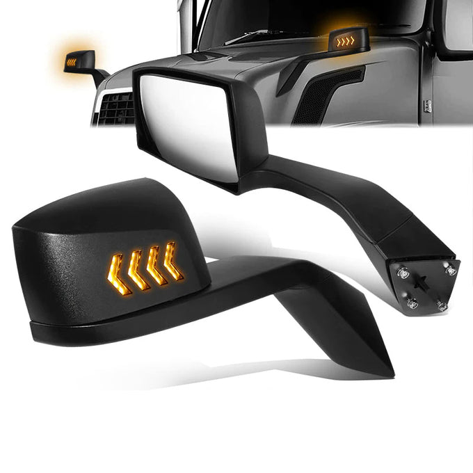 Performance Series Side Hood Mirrors (Black) <br>04-18 Volvo VN Series