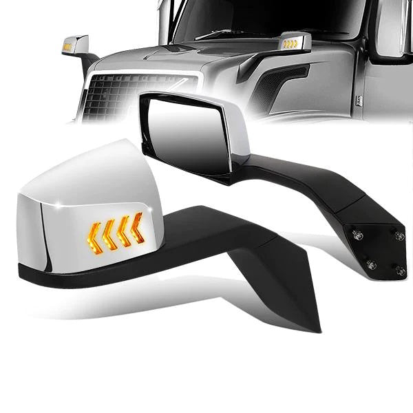 Performance Series Side Hood Mirrors (Chrome) <br>04-18 Volvo VN Series