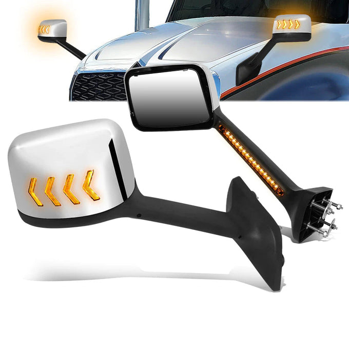 Performance Series Side Hood Mirrors (Chrome) <br>18-22 International MV607, RH613, HV507, LT625