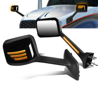 Performance Series Side Hood Mirrors (Black) <br>18-22 International MV607, RH613, HV507, LT625