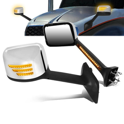 Performance Series Side Hood Mirrors (Chrome) <br>18-22 International MV607, RH613, HV507, LT625