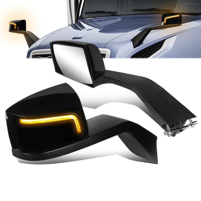 Performance Series Side Hood Mirrors (Black) <br>18-21 Volvo VNL 300, 400, 740, 760, 860