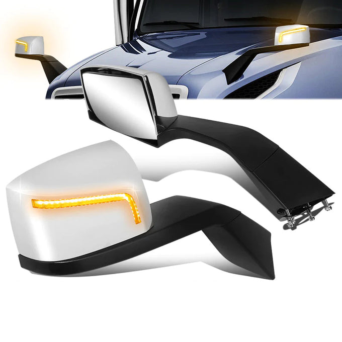Performance Series Side Hood Mirrors (Chrome) <br>18-21 Volvo VNL 300, 400, 740, 760, 860