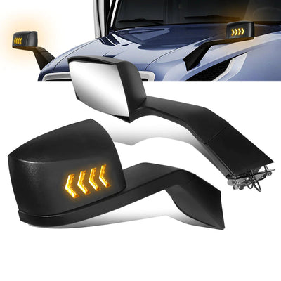 Performance Series Side Hood Mirrors (Black) <br>18-21 Volvo VNL 300, 400, 740, 760, 860