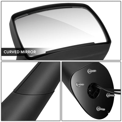 Pair Black Sequential LED Signal Bar Side Hood Mirror <br>22-25 Peterbilt 579