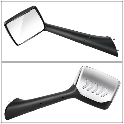 Sequential Chevron Arrow Signal Side View Hood Mirrors <br>22-25 Peterbilt 579