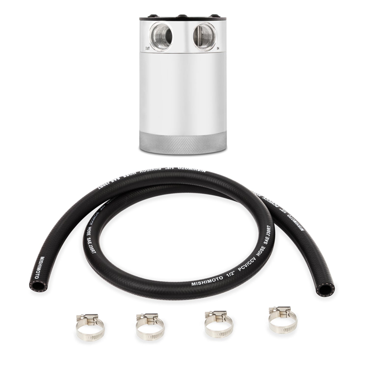 2-Port Compact Baffled Oil Catch Can <br> Thread Size: 3/8 NPT