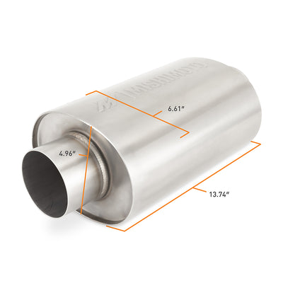 2.5in Stainless-Steel Exhaust Resonator <br> 13.74 L X 6.61 W X 4.96 in H