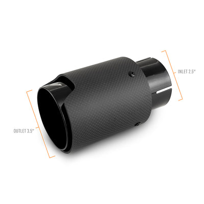 2.5in Carbon Fiber & Stainless Steel Exhaust Tip <br> Universal Fit