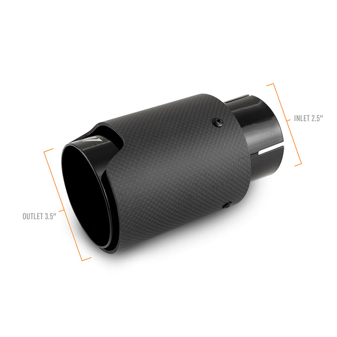 2.5in Carbon Fiber & Stainless Steel Exhaust Tip <br> Universal Fit
