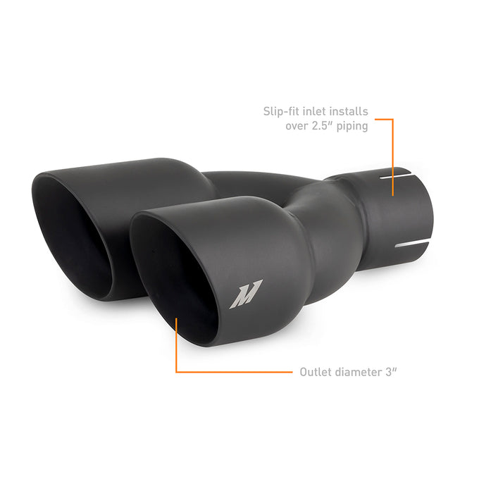 2.5in Dual Offset Exhaust Tip <br> 2.50in Inlet, 3.00in Outlet