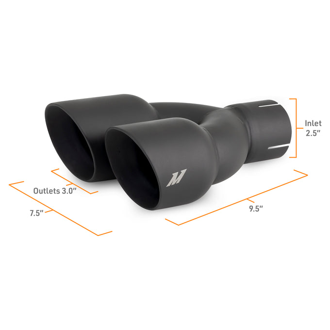 2.5in Dual Offset Exhaust Tip <br> 2.50in Inlet, 3.00in Outlet