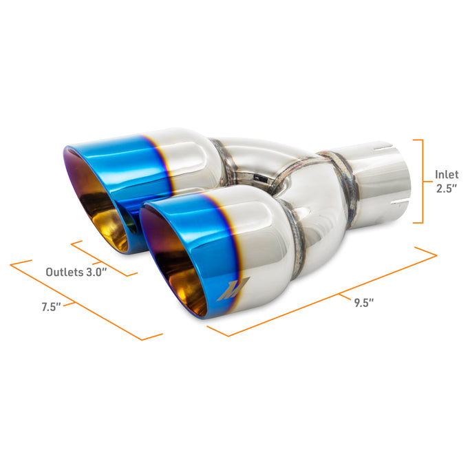2.5in Dual Offset Exhaust Tip <br> 2.50in Inlet, 3.00in Outlet