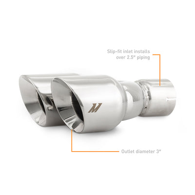 2.5in Dual Offset Exhaust Tip <br> 2.50in Inlet, 3.00in Outlet