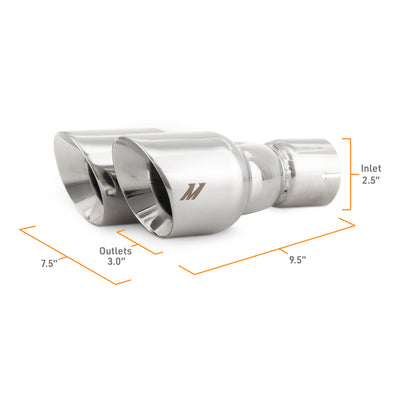 2.5in Dual Offset Exhaust Tip <br> 2.50in Inlet, 3.00in Outlet