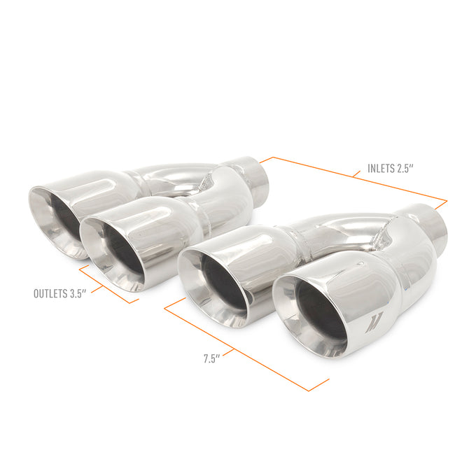 2.5in Dual-Y Exhaust Tips, Stainless Steel <br> Universal Fit