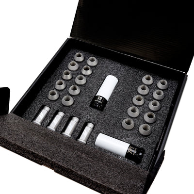 24pc Set Steel Locking Lug Nuts <br> 95-25 GM/Ford/Toyota/Nissan/Jeep/Lexus/INFINITI
