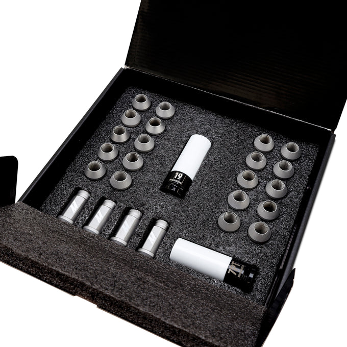 24pc Set Steel Locking Lug Nuts <br> 95-25 GM/Ford/Toyota/Nissan/Jeep/Lexus/INFINITI