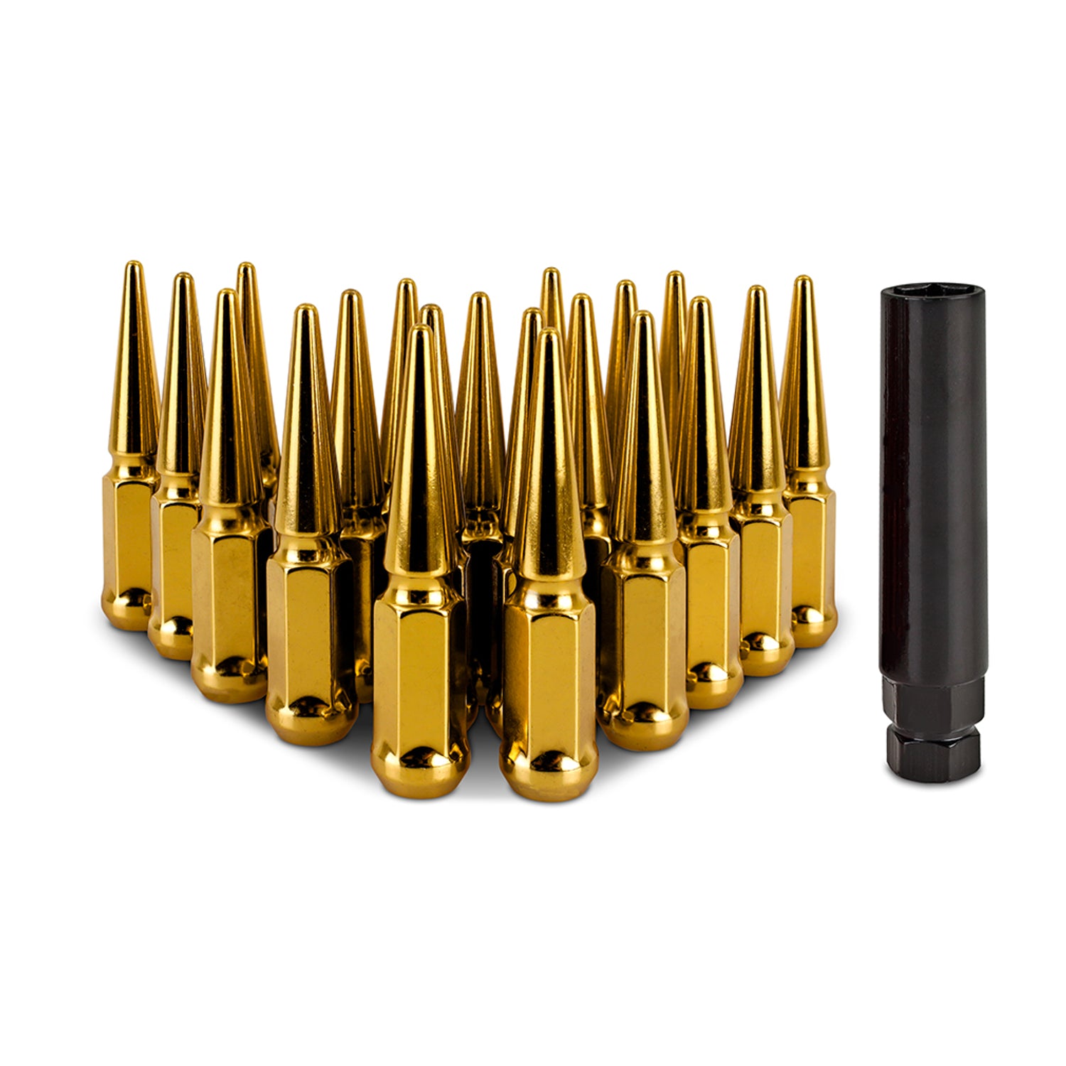 20pc Set Steel Spiked Lug Nuts <br> Thread Size: M12x1.5