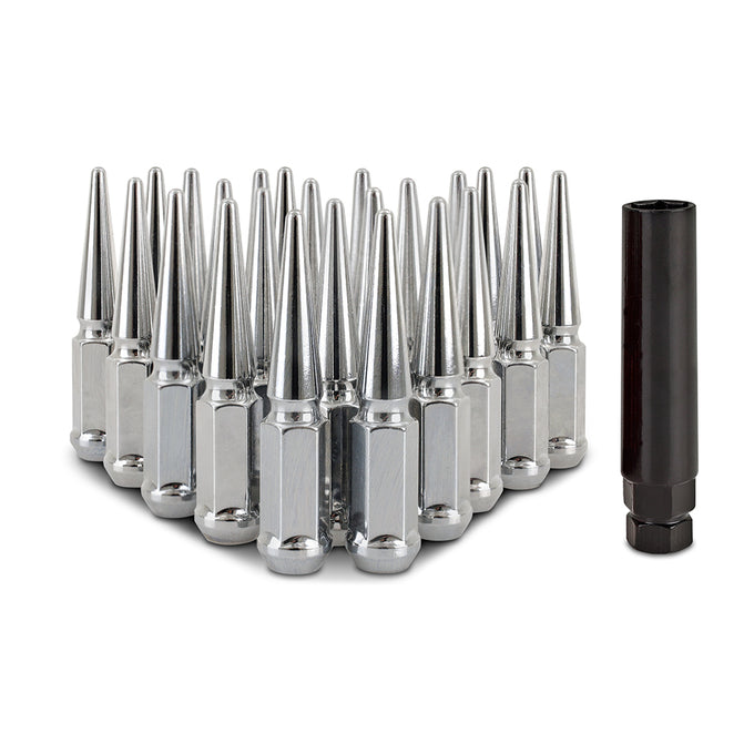 24pc Set Steel Spiked Lug Nuts <br> Thread Size: M12x1.5