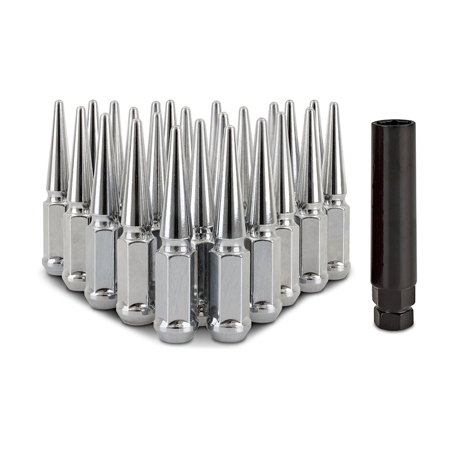 24pc Steel Spiked Lug Nuts <br> Thread Size: M14x1.5