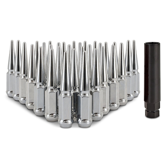 32-PC Set Steel Spiked Lug Nuts <br> Thread Size: M14x1.5