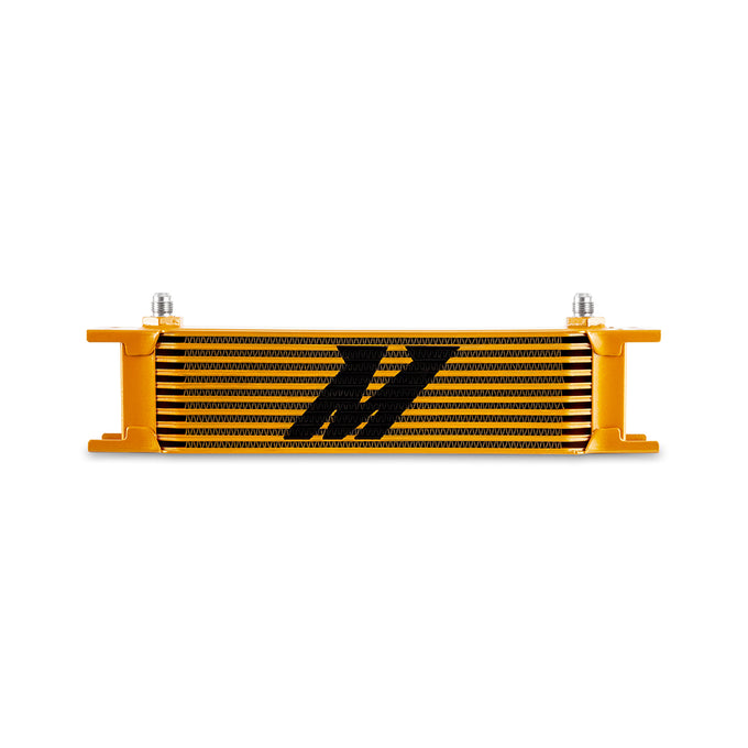 Universal -6AN 10 Row Oil Cooler - Gold <br> 12.95 L X 1.97 W X 3.8 in H