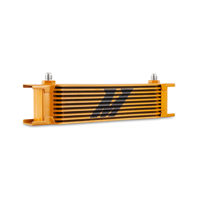 Universal -6AN 10 Row Oil Cooler - Gold <br> 12.95 L X 1.97 W X 3.8 in H