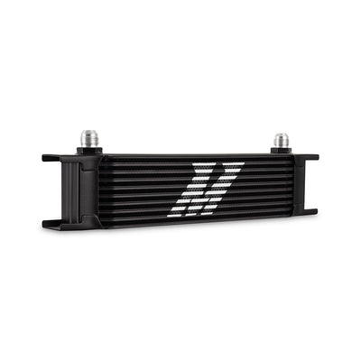Universal -8AN 10 Row Oil Cooler - Black <br> 12.95 L X 1.97 W X 3.8 in H