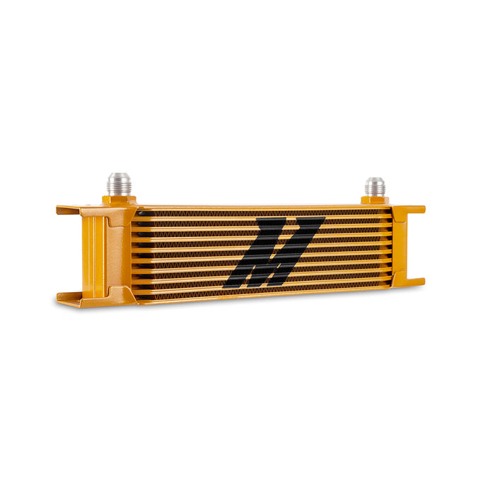 Universal -8AN 10 Row Oil Cooler - Gold <br> 12.95 L X 1.97 W X 3.8 in H