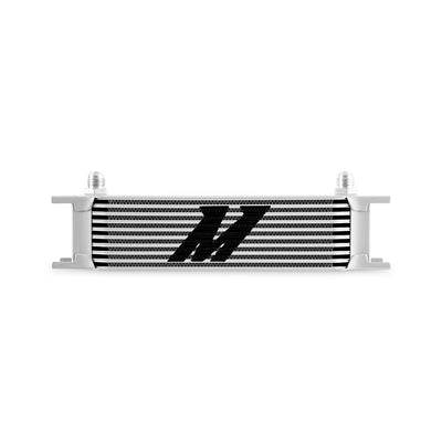 Universal -8AN 10 Row Oil Cooler - Silver <br> 12.95 L X 1.97 W X 3.8 in H